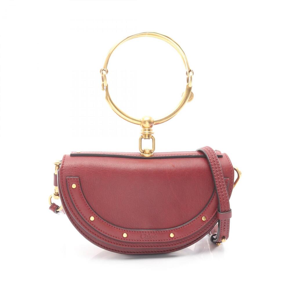 Chloe Nile Minaudire Handbag Leather Bordeaux Purple